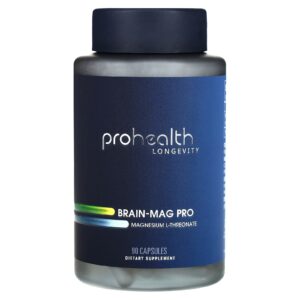 ProHealth Longevity Brain-Mag Pro L-treonato de Magnésio 90 Cápsulas (48 mg por Cápsula)