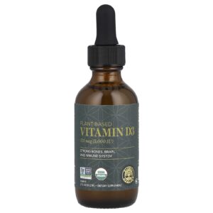 Global Healing Vitamina D3 à Base de Plantas 125 mcg (5.000 UI) 592 ml (2 fl oz)