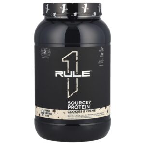 Rule One Proteins Mistura para Bebida de Proteína em Pó da Source7 Cookies e Creme 920 g (203 lb)