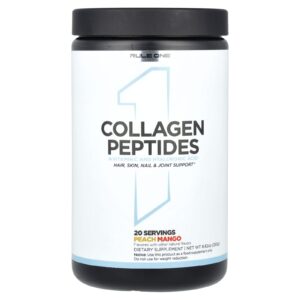 Rule One Proteins Peptídeos de Colágeno + Vitamina C e Ácido Hialurônico Pêssego e Manga 250 g (882 oz)