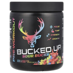 Bucked Up Pré-treino Sour Bucks Doce de Goma Azeda 327 g (115 oz)