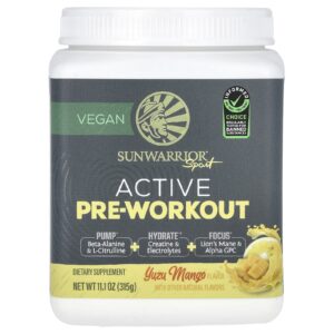 Sunwarrior Sport Pré-treino Ativo Manga Yuzu 315 g (111 oz)