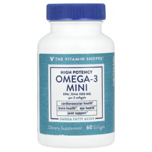 The Vitamin Shoppe Ômega-3 Mini Alta Potência 60 Cápsulas Softgel (700 mg por Cápsula Softgel)