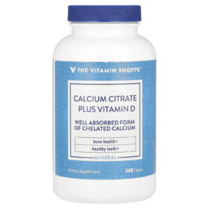 The Vitamin Shoppe Citrato de Cálcio com Vitamina D 240 Comprimidos