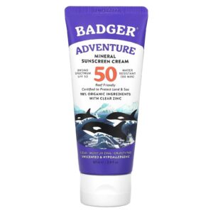 Badger Adventure Creme Protetor Solar Mineral FPS 50 Inodoro 87 ml (29 fl oz)