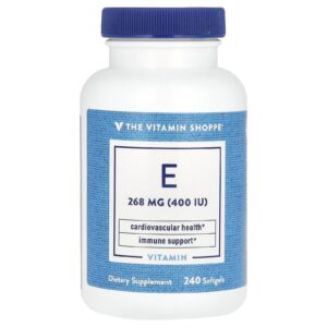 The Vitamin Shoppe Vitamina E 268 mg (400 UI) 240 Cápsulas Softgel
