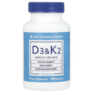 The Vitamin Shoppe Vitaminas D3 e K2 120 Cápsulas
