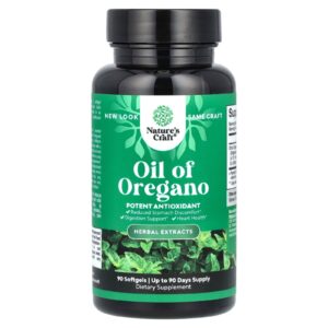 Natures Craft Óleo de Orégano 90 Cápsulas Softgel (150 mg por Cápsula Softgel)