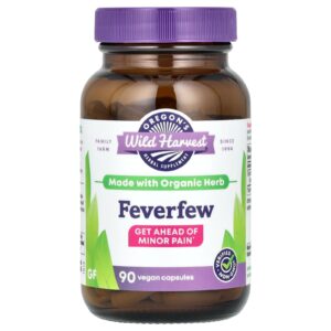 Oregons Wild Harvest Feverfew 90 Cápsulas Veganas (300 mg por Cápsula)