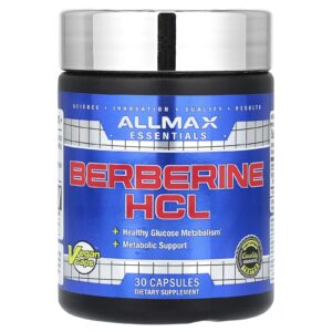 ALLMAX Essentials Cloridrato de Berberina 500 mg 30 Cápsulas Veganas