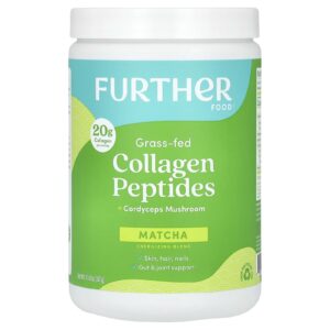 Further Food Peptídeos de Colágeno de Gado Criado no Pasto + Cogumelo Cordyceps Matcha 301 g (1062 oz)