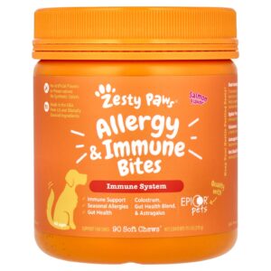 Zesty Paws Bites Alergênicos e Imunológicos Para Cães Todas as Idades Salmão 90 Cápsulas Mastigáveis 315 g (111 oz)