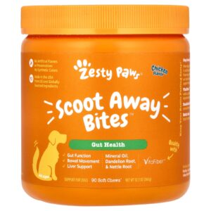 Zesty Paws Scoot Away Bites Para Cães Todas as Idades Frango 90 Cápsulas Mastigáveis 360 g (127 oz)