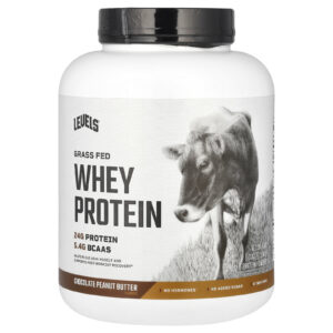 Levels Proteína Whey em Pó de Gado Criado no Pasto Manteiga de Amendoim com Chocolate 227 kg (5 lb)