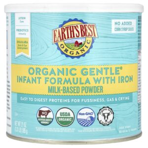 Earths Best Fórmula Infantil Orgânica Suave com Pó à Base de Ferro e Leite Nascimento até 12 Meses 595 g (21 oz)