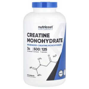 Nutricost Performance Creatina Mono-Hidratada 500 Cápsulas (075 g por Cápsula)