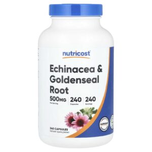 Nutricost Raiz de Echinacea e Goldenseal 500 mg 240 Cápsulas