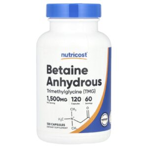 Nutricost Betaína Anidra 120 Cápsulas (750 mg por Cápsula)