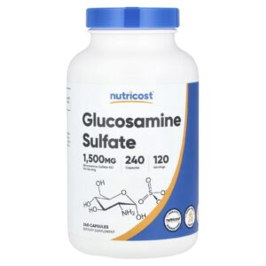 Nutricost Sulfato de Glicosamina 240 Cápsulas (750 mg por Cápsula)