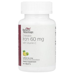 Bariatric Advantage Ferro Mastigável com Vitamina C Limão e Lima 60 mg 90 Comprimidos