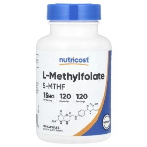 Nutricost L-Metilfolato 15 mg 120 Cápsulas