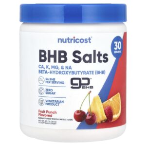 Nutricost BHB Salts goBHB® Ponche de Frutas 261 g (93 oz)