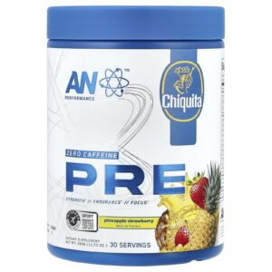 AN Supps Pré-treino Sem Cafeína Abacaxi e Morango 390 g (1375 oz)