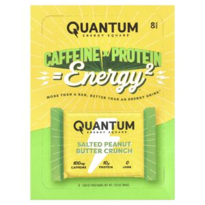 Quantum Energy Square Manteiga de Amendoim Salgada Crocante 8 Barras 48 g (169 oz) Cada