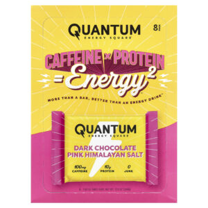Quantum Energy Square Chocolate Amargo com Sal Rosa do Himalaia 8 Barras 48 g (169 oz) Cada