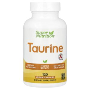Super Nutrition Taurina 120 Cápsulas Vegetais (500 mg por Cápsula)