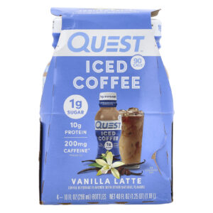 Quest Nutrition Café Gelado Latte de Baunilha 4 Frascos 296 ml (10 fl oz) Cada