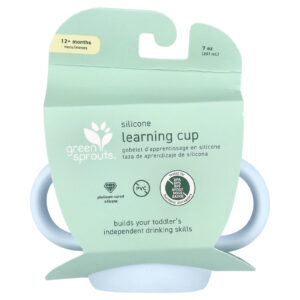 Green Sprouts Copo Aprendizagem de Silicone Acima de 12 Meses Azul Claro 207 ml (7 oz)