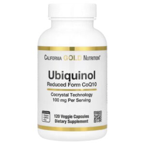 California Gold Nutrition Ubiquinol CoQ10 de Formato Reduzido 100 mg 120 Cápsulas Vegetais