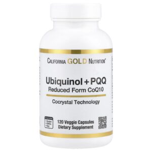 California Gold Nutrition Ubiquinol de Formato Reduzido CoQ10 + PQQ 120 Cápsulas Vegetais