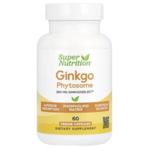 Super Nutrition Fitossomo de Ginkgo 360 mg 60 Cápsulas Vegetais