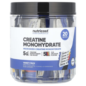 Nutricost Performance Creatina Mono-Hidratada Embalagem Variada 20 Embalagens 52–67 g (02 oz) Cada