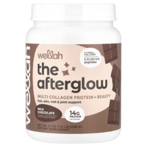 Wellah The Afterglow Proteína Multicolágeno + Beauty Chocolate ao Leite 588 g (13 lb)