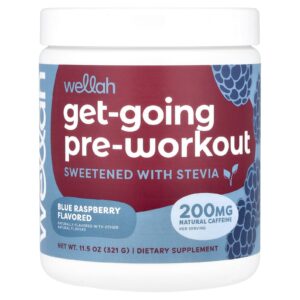 Wellah Pré-Treino para Emagrecimento Framboesa Azul 321 g (115 oz)