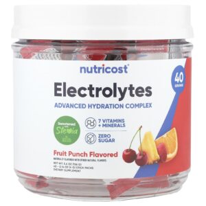 Nutricost Eletrólitos Complexo de Hidratação Avançado Ponche de Frutas 40 Embalagens 4 g (014 oz) Cada