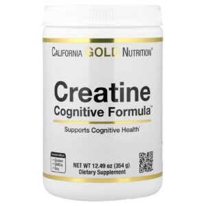 California Gold Nutrition Creatine Cognitive Formula™ com L-Leucina Extrato de Mirtilo Coco e Uva 354 g (1249 oz)