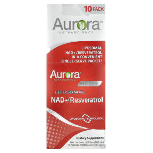 Aurora Nutrascience Mega-Pack+® NAD Lipossomal +/Resveratrol 10 Embalagens 20 ml (068 fl oz) Cada