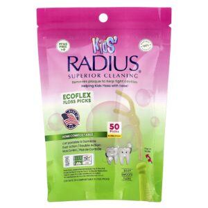 RADIUS Crianças Fios Dental EcoFlex Gomas 50 Fios Fios Compostáveis