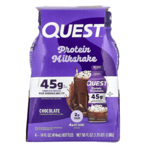 Quest Nutrition Milk Shake Proteico Chocolate 4 Frascos 414 ml (14 fl oz) Cada