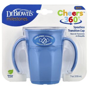 Dr. Browns Milestones™ Cheers360™ Copo Spoutless para Transição A Partir de 6 Meses Azul 200 ml (7 oz)