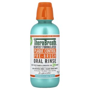 TheraBreath Enxaguante Bucal Pré-Escovação para Controle de Placa Menta Refrescante 473 ml (16 fl oz)