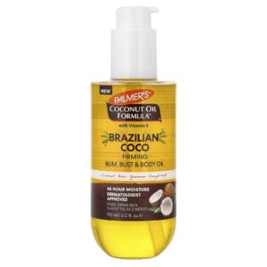 Palmers Coconut Oil Formula® com Vitamina E Óleo Firmador para Bumbum Busto e Óleo Corporal Coco Brasileiro 192 ml (65 fl oz)