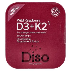 Diso Vitaminas D3 + K2 Framboesa Silvestre 30 Tiras Orais