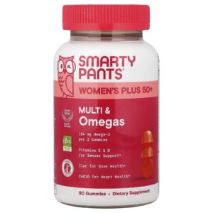 SmartyPants Mulheres Acima de 50 Anos Gomas Multivitamínico e Ômegas Laranja e Manga 90 Gomas