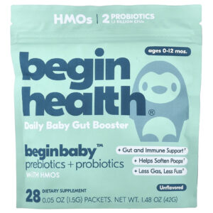 Begin Health Beginbaby™ Prebiotics + Probiótico De 0 a 12 Meses Sem Sabor 28 Embalagens 15 g (005 oz) Cada