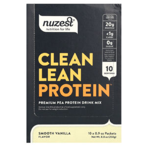Nuzest Proteína Magra Pura Baunilha Suave 10 Embalagens 25 g (09 oz) Cada
